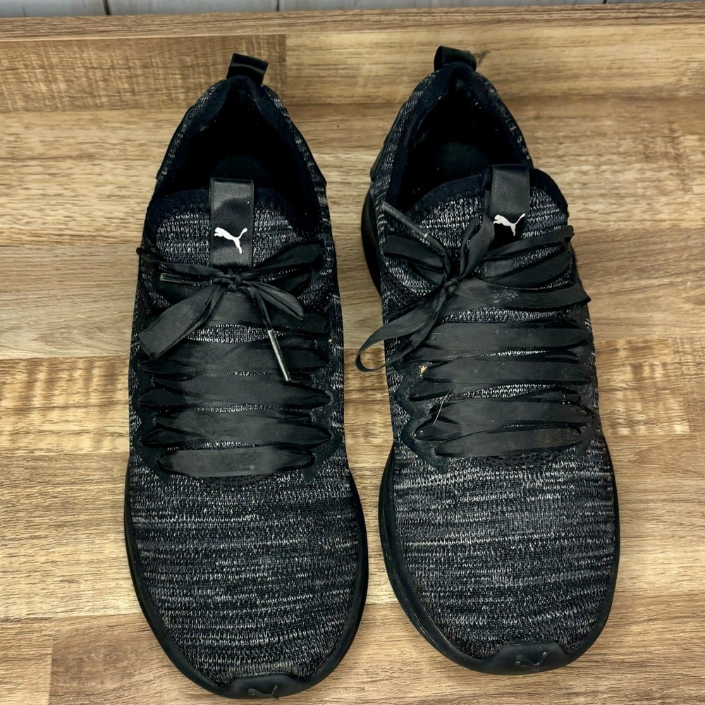 PUMA IGNITE FLASH EVOKNIT Black Running Athletic Shoes Women's 7.5